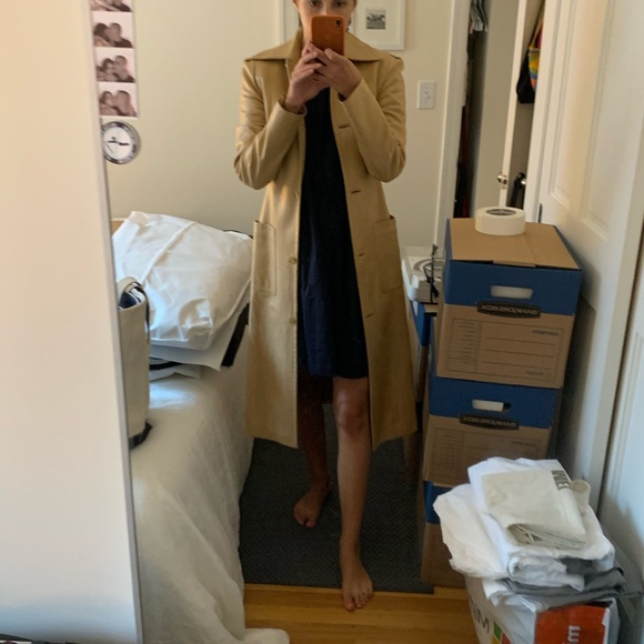 Vintage Celine Cream Leather Trench Coat size 38 - Picture 11 of 14